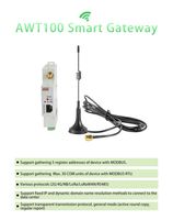 Passerelle AWT100-WiFiHW avec liaison descendante Modbus-RTU Rs485 et liaison montante Wifi 4G Lora Ethernet en option Protocole MQTT