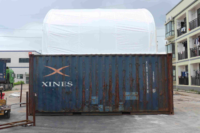 Abri de conteneur maritime en métal sur mesure 30x20 pieds avec auvent pour stockage extérieur et stationnement de voitures
