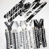 Music Man Belt Men Woman Men's Suspenders Bright Clip-on Y-Back Braces Elastic Women Adjustable Piano Note