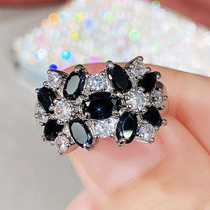 Flower Marquise Design Ring Colorful Style Finger Ring for Women - Product Image 2