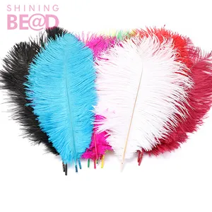 Фабричный Белый Цвет Окрашенные страусиные перья гладкие пушистые для карнавальных костюмов 15-75 см перо