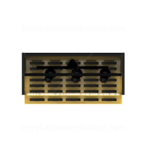 ชั้นวางติดผนังไม้พร้อมไฟสปอตไลท์ ชั้นวางของ และตู้เก็บของสำหรับผลิตภัณฑ์ขนตาปลอมในร้านขายอุปกรณ์ความงาม - Product Image 5