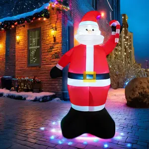 2.1M Groothandel Springkussens Bron Fabriek Maatwerk Kerst Santa Draagtas En Krukdecoratie Met Led Licht