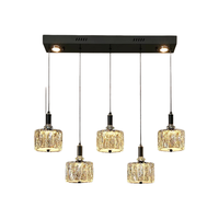 Lustre de restaurant original de designer, éclairage intelligent en acier inoxydable et cristal, luxe haut de gamme, moderne et minimaliste
