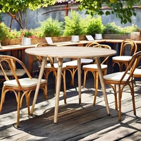 Table à manger moderne en bois massif |   Utilisation en restaurant/commerce, chambre, école, atelier, hôtel, salon, extérieur, facile à nettoyer, salle à manger