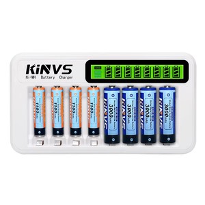 Testeur de capacité de batterie KINVS VC8 14500, chargeur intelligent universel Type-C 1.2V pour piles AA/AAA Ni-MH, 8 emplacements, LED, sortie 5W - Product Image 2