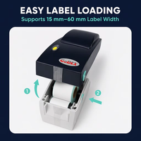 Printer Barcode Thermal Langsung Godex DT2 2 Inch Desktop Healthcare 203dpi dengan Antarmuka USB/RS232/Ethernet