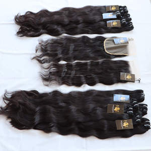 Razilian irgin air uman air xtensions aw ndian urly air undle ith wiss d losure rontal - Product Image 1