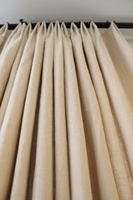 Rideaux en tissu de coton et de lin beige occultants personnalisés pour le salon, luxe
