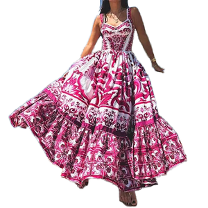 Nouvelle Robe Longue Bohème Élégante Sans Col à Imprimé Floral Tissé pour Femme, Collection Printemps 2025, Idéale pour l'Été et les Tenues Décontractées Transfrontalières - Product Image 2