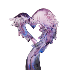 Nuovo Design Trofeo a Forma di Cuore in Cristallo Liuli Personalizzato Incisione a Cuore Premio Ecologico Sabbiato per Souvenir e Beneficenza - Product Image 3