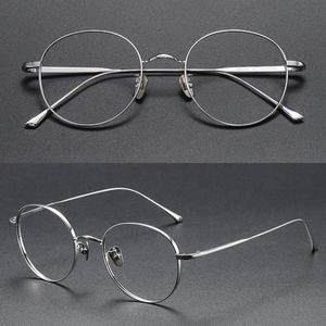 丸型チタン眼鏡ローズゴールド仕上げ処方眼鏡眼鏡眼鏡光学フレーム目眼メガネソリッドパターン - Product Image 4