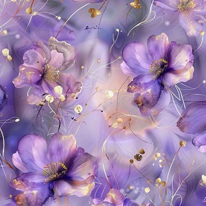 Polyester Koshibo Chiffon New Garment Purple 3D Flower Pattern Design Styles Digital Print Crepe Fabric for Wedding Lady Dress - Product Image 1