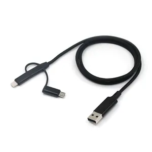 범용 멀티 USB 충전 케이블 1M 나일론 편조 충전기 코드 6 IN 1 고속 USB A + Type-C에서 IOS 마이크로 USB C 케이블