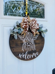 Tình Trạng Gỗ Bò Cao Nguyên Cho Sân, Đầu Bò Cao Nguyên Động Vật Trang Trí Vườn Trang Trại Nghệ Thuật Bằng Gỗ - Product Image 6