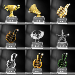 جوائز كريستال جديدة، تصاميم إبداعية لجوائز تذكارية، ميداليات وجوائز كريستالية مطبوعة بالألوان مع تصميم مجاني للخط - Product Image 3