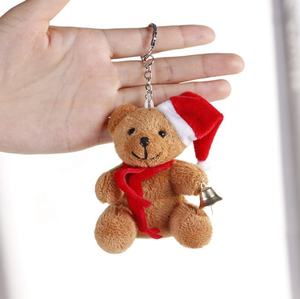 क्रिसमस उपहार पहने लाल सांता टोपी और दुपट्टा बेबी Bear भरवां पशु सस्ते प्रचार प्यारा मिनी टेडी भालू आलीशान कुंजी श्रृंखला - Product Image 4