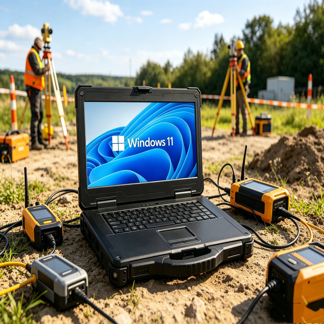 Shockproof Rugged Notebook 1000 Nit Sunlight Readable, IP56, Hot Swappable Battery, Core I7/I9, Windows 10/11 for Field Industry