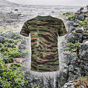 เสื้อยืดผ้าฝ้ายพิมพ์ลายพรางเสือแบบดิจิทัล สีไม่ตก ทนทานต่อการซัก  แบบถัก  สำหรับยุทธวิธี  สั่งทำได้ - Product Image 2