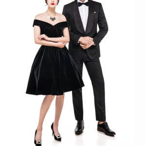 Новинка 2026 года: Мужской черный дышащий шерстяной смокинг для торжественных мероприятий, индивидуальный пошив, большие размеры - Product Image 2