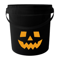 Grosir bundar labu Halloween Logo khusus anak ember makanan kelas 1-5 liter bulat putih plastik permen susu untuk makanan