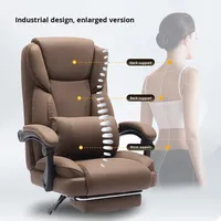 Chaise de bureau ergonomique de luxe supérieur Patron jambes en métal accoudoirs exécutifs chaises de bureau en cuir PU