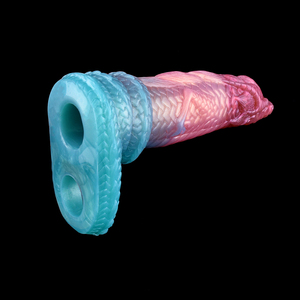 Preservativo de silicone macio com anel anti-queda, brinquedo de sexo para homens, vibrador oco para ejaculação, manga de galo de dragão animal fantasia - Product Image 5