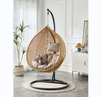 Chaise suspendue pliable de haute qualité en rotin PE tressé à la main pour l'extérieur, le jardin et la terrasse