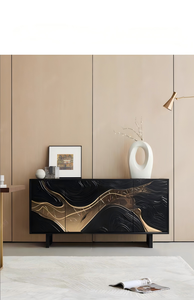 Buffet d'appoint en bois massif pour intérieur, meuble de rangement de cuisine et salle à manger, style nordique - Product Image 6