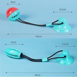 Jouet interactif pour chien à ventouse, jouet à mâcher pour animaux agressifs, nettoyage des dents molaires des chiots, balle en caoutchouc distributrice de nourriture - Product Image 4