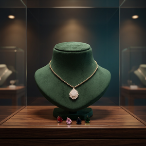 Collier convertible en diamant naturel or jaune certifié IGI, bijoux de fiançailles et de fête, pierre précieuse amovible, style moderne et luxueux - Product Image 1