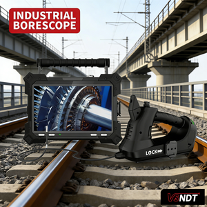 Endoscope industriel avec image mégapixels, capteur 6mm, écran tactile HD 8'' IP67, direction 360°, composants de bogie de train, zoom 5X - Product Image 1
