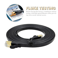 Kico Flat CAT7 Rj45 kabel jaringan Ethernet dalam ruangan PVC LSZH jaket 30% tembaga FTP kabel Patch Internet kabel komunikasi OEM