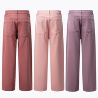 Jean en denim taille haute multi-couleurs Morandi, coupe ample et large, de haute qualité, style streetwear décontracté pour homme
