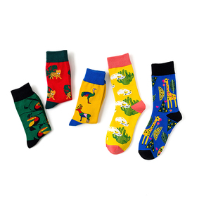 नवीनतम गर्म ओस्ट्रिक तेंदुए तोता कैक्टस पशु पौधे कार्टून पैटर्न फैशन प्यारा मोजे - Product Image 5