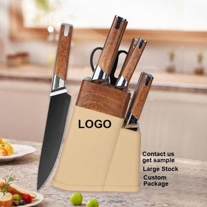 Juego de Cuchillos de Cocina Royalty Chef de 13 Piezas de Buena Calidad, Acero Inoxidable, Mango Forjado con Diseño de Madera, Cuchillo para Frutas con Soporte - Product Image 1