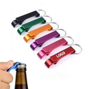 Wholesale Aluminum Alloy Bottle Opener <b>Keychain</b> Convenient Portable Colorful Pocket Keyring <b>Custom</b> Logo Beer Opener <b>Keychain</b> - Product Image 1