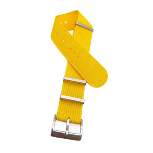 Bracelets de montre en nylon balistique premium à nervures 18mm <span class=keywords><strong>19mm</strong></span> 20mm 22mm, remplacement élégant pour hommes, blanc jaune acier pour montres intelligentes - Product Image 1