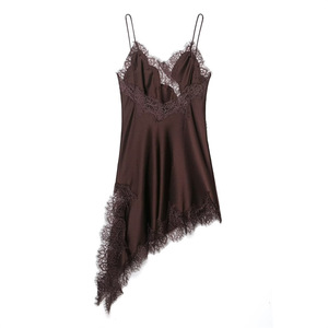 Women Sexy Lace Splicing <strong>Dresses</strong> Summer Solid Sleeveless Asymmetry <strong>Dress</strong> Backless Slim Women's Party Sling Mini <strong>Dress</strong> - Product Image 2