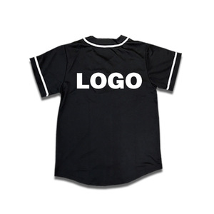 Maillot de baseball noir personnalisé en usine OEM vêtements de sport de grande taille impression de conception par sublimation vêtements de baseball et softball vierges en gros - Product Image 3