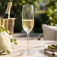 Flûte à champagne élégante de 190 ml pour les réceptions à domicile, le service de bar, les événements, la restauration, les cocktails, les salons, les tables à manger et l'hôtellerie