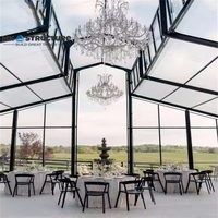 Tente de réception incurvée Atrium Miluxe Pro pour événements en plein air avec PVC transparent