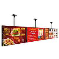 Affichage numérique suspendu d'intérieur de 50 pouces, affichage publicitaire sur fenêtre et plafond, menu numérique pour restaurant, fast-food