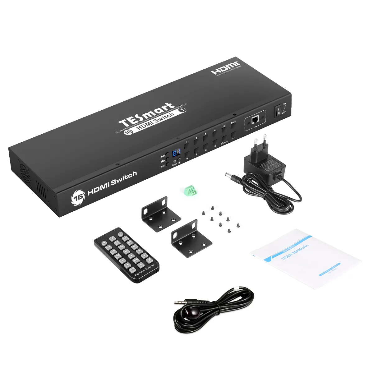 Tesmart Video Switcher Tốt Nhất Bán 16 Cổng HDMI Chuyển Đổi 4K Với Điều Khiển Từ Xa 16X1 HDMI Switcher