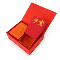 Boîte cadeau de luxe rouge personnalisée avec logo, fermeture magnétique, emballage en carton rigide de qualité supérieure pour thé, ginseng, complément alimentaire à base de plantes