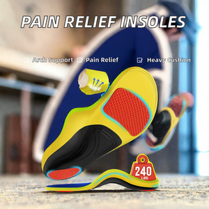 Semelles orthopédiques pour fasciite plantaire pour hommes et femmes, 100 % mousse à mémoire de forme, soutien de la voûte plantaire renforcé, pour pieds plats - Product Image 2