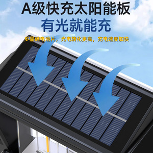 Lámpara Solar de Pared con Sensor de Movimiento, Impermeable, Recargable, Luz LED COB para Exteriores - Product Image 5