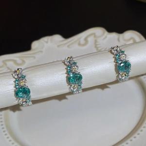 Anillo de Plata de Ley S925 con Hortensia Azul Hada y Paraiba, Chapado en Oro Rosa de 18K, Anillo de Diamantes de Lujo Medieval Exquisito - Product Image 3