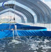 Système d'Aquaculture en Recirculation Commercial, Réservoir Biofloc en Bâche d'Acier Galvanisé pour Élevage de Poissons en Plastique