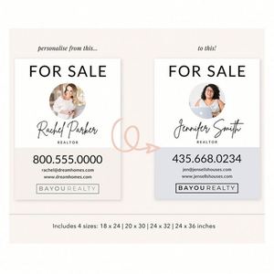 Panneau personnalisé pour agent immobilier, signalétique numérique imprimée, publicité, panneaux de jardin, modèle de panneau de jardin immobilier - Product Image 2